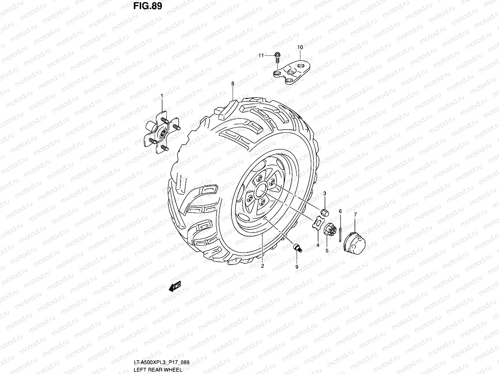 89 - LEFT REAR WHEEL (LT-A500XPL3 P17)