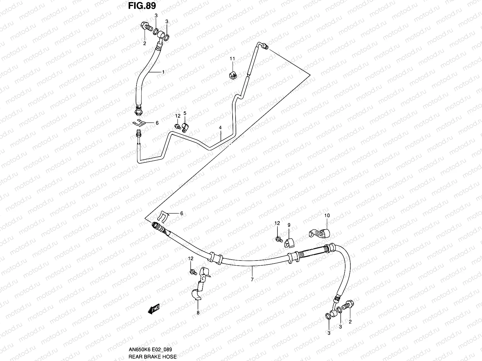 89 - REAR BRAKE HOSE (AN650K6/K7/K8/K9/L0)