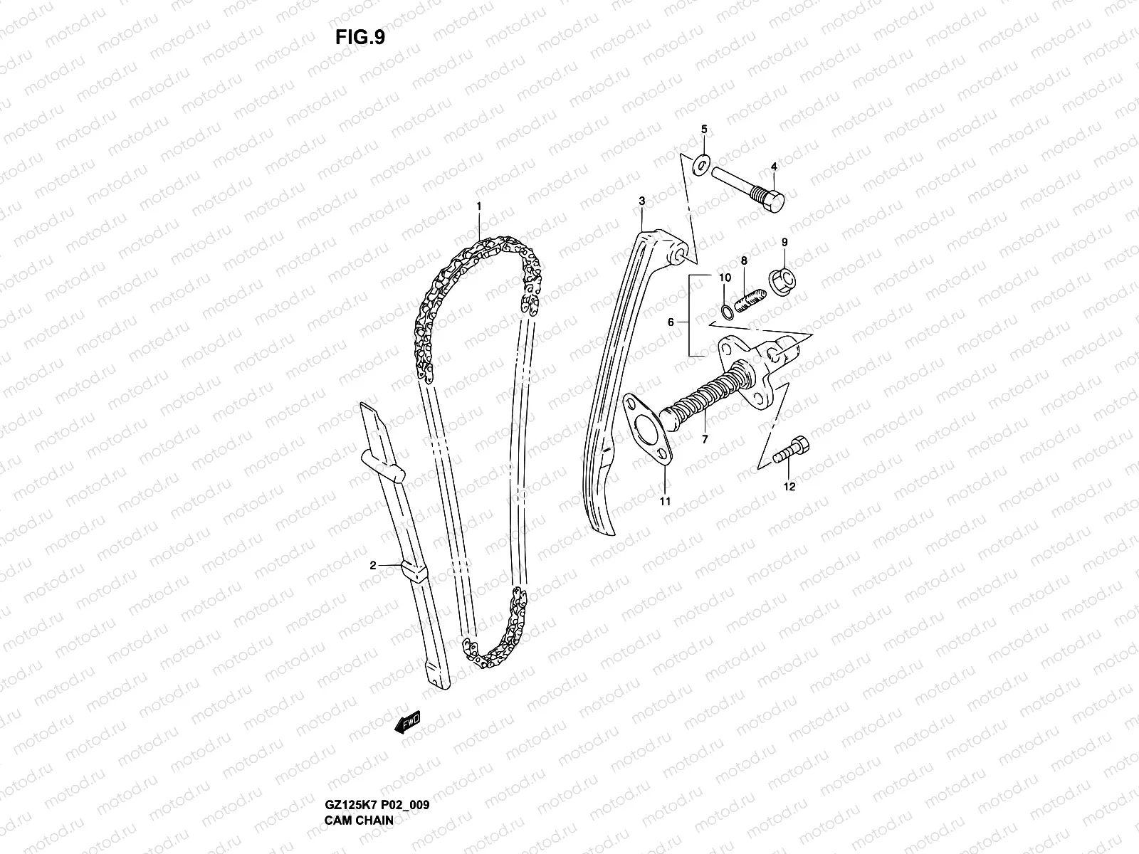 9 - CAM CHAIN (MODEL K3)