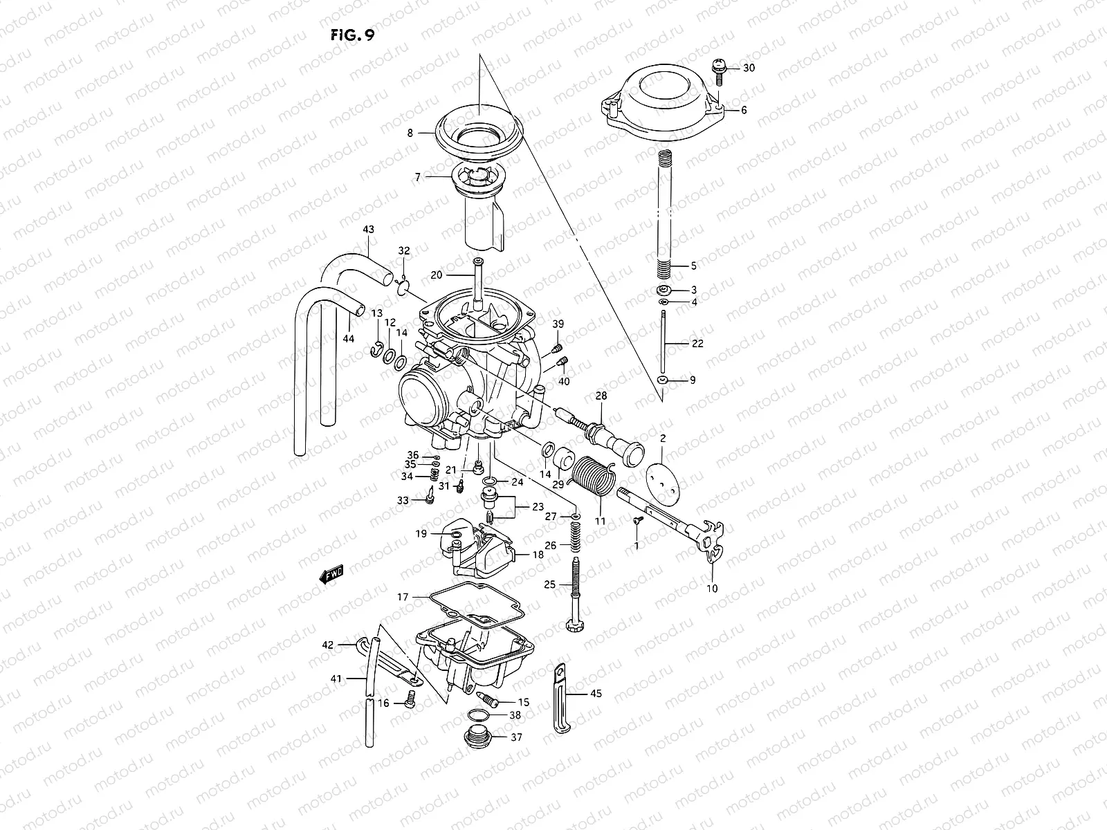 9 - CARBURETOR (MODEL L/M,MODEL N/P/R E24)