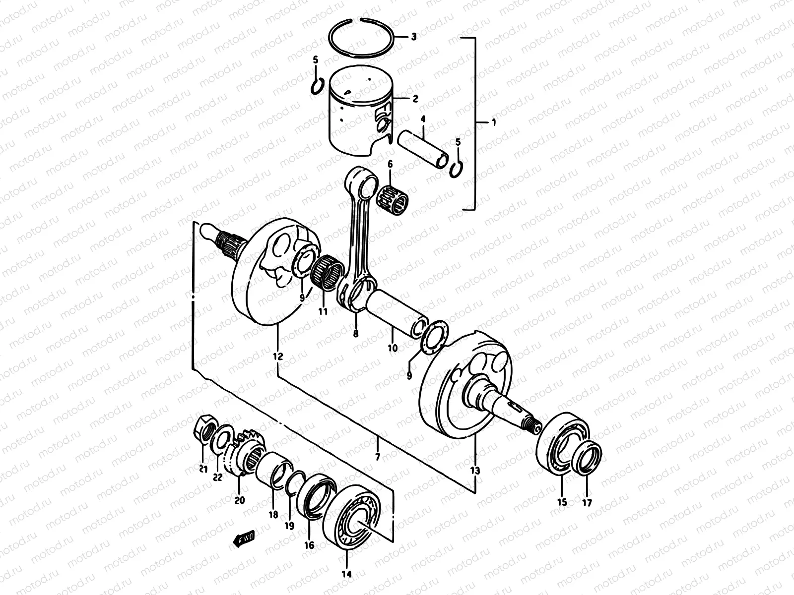 9 - CRANKSHAFT (MODEL H)