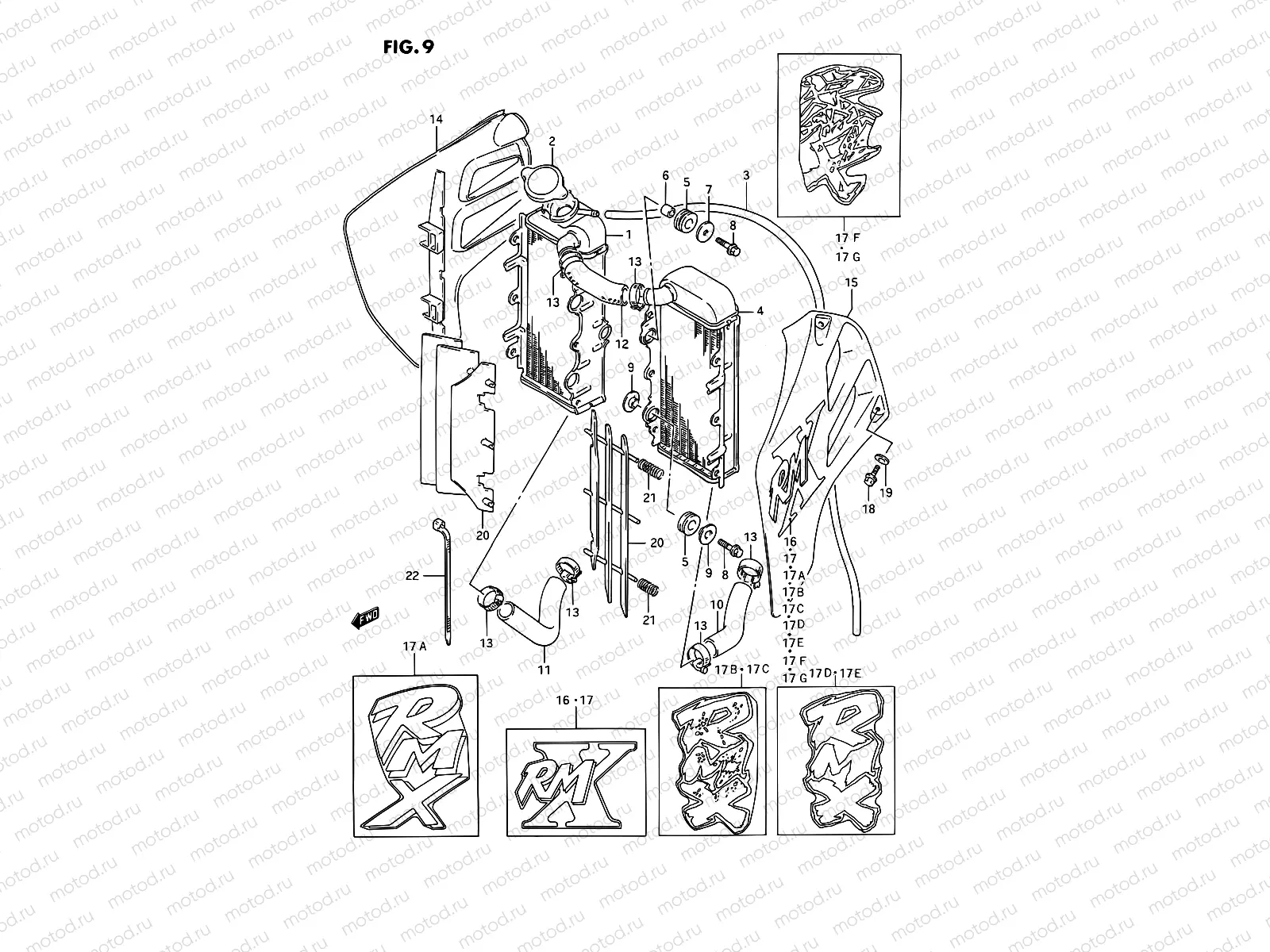 9 - RADIATOR (MODEL K/L/M/N/P)