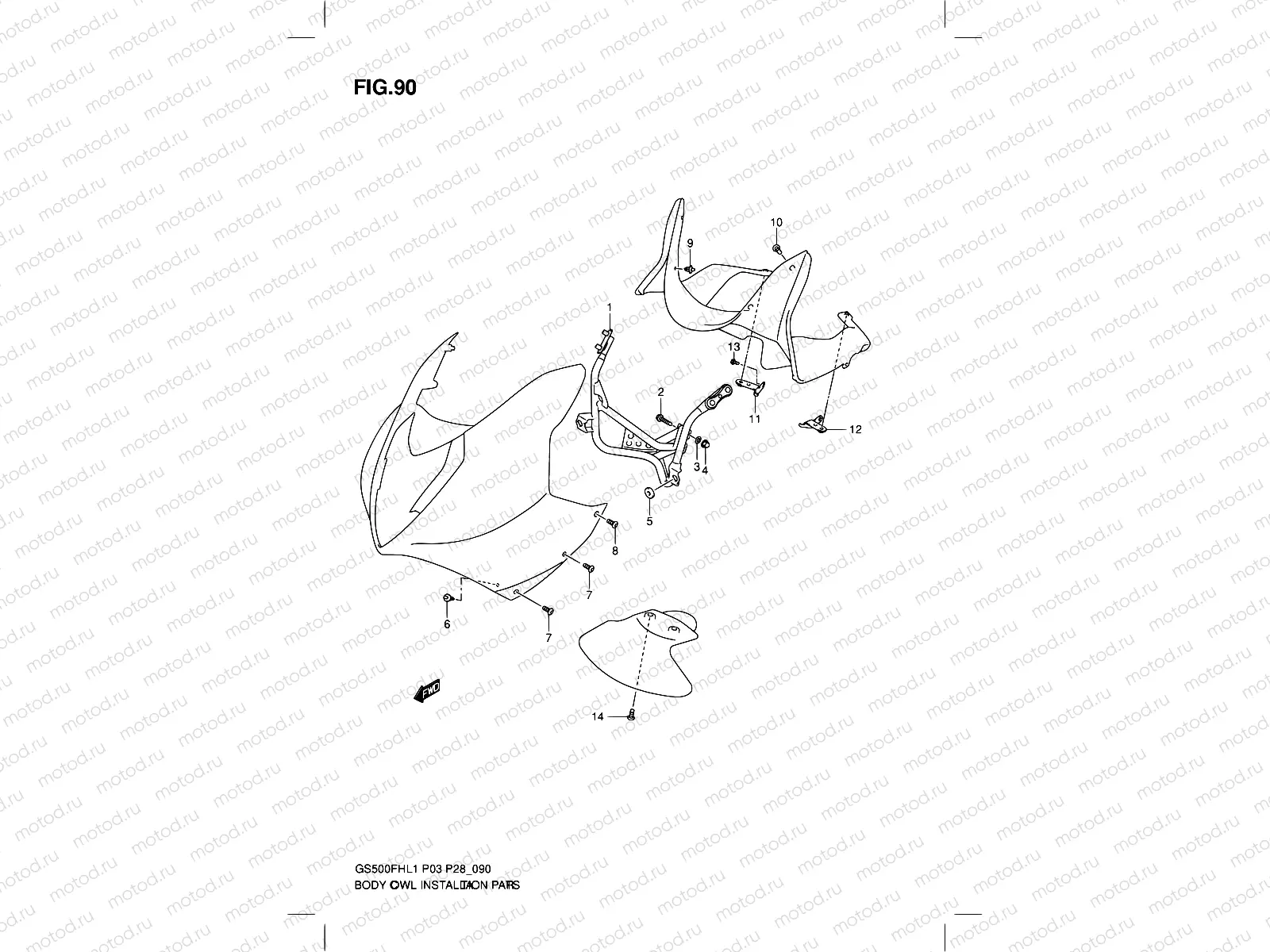 90 - BODY CWL INSTALLATION PARTS  (GS500FH P33)