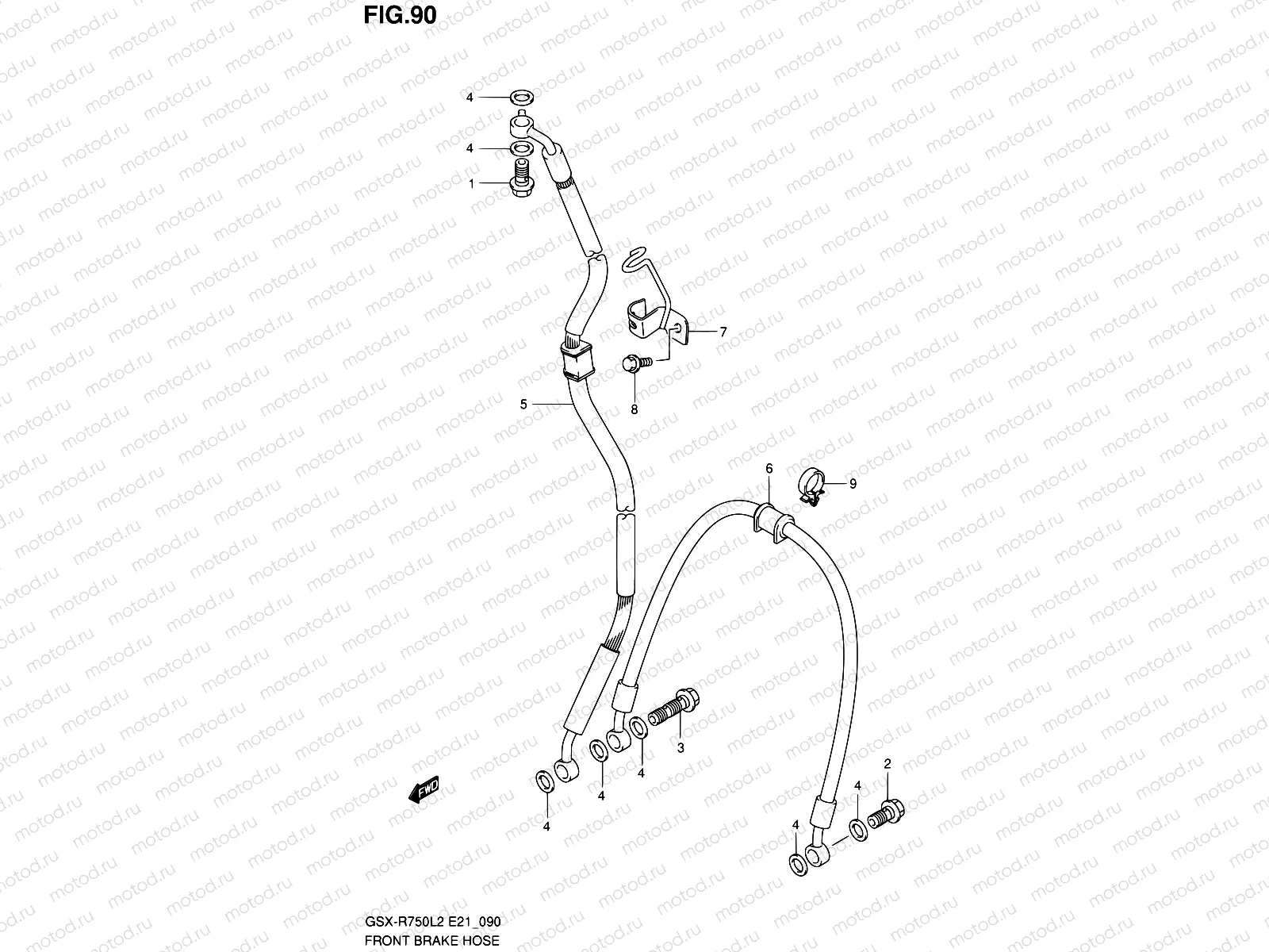 90 - FRONT BRAKE HOSE