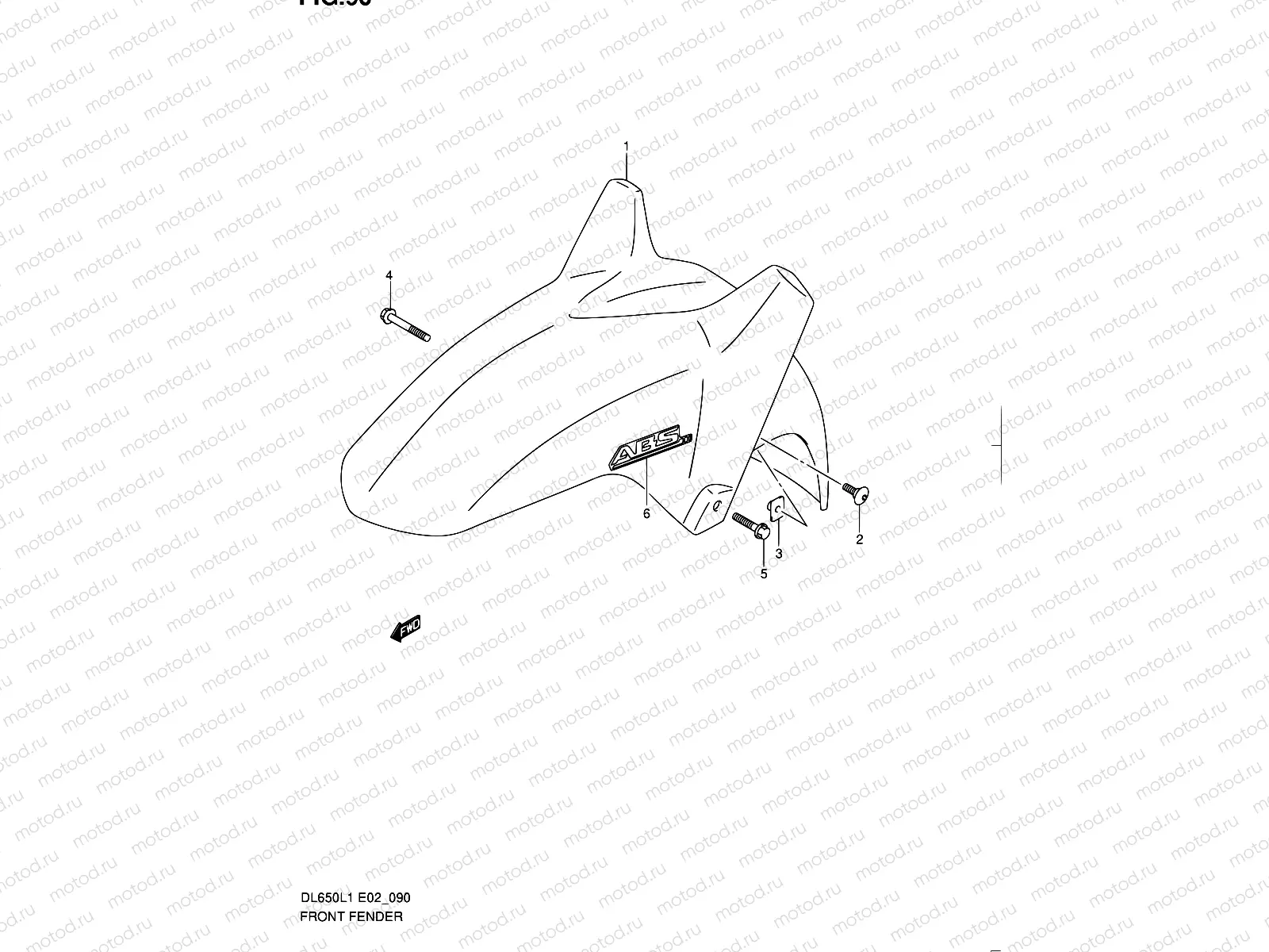 90 - FRONT FENDER (DL650AL1 E24)