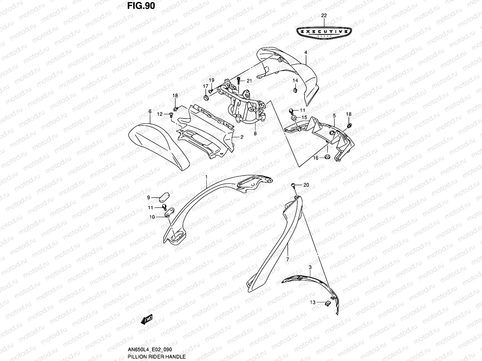 90 - PILLION RIDER HANDLE (AN650ZL4 E19)