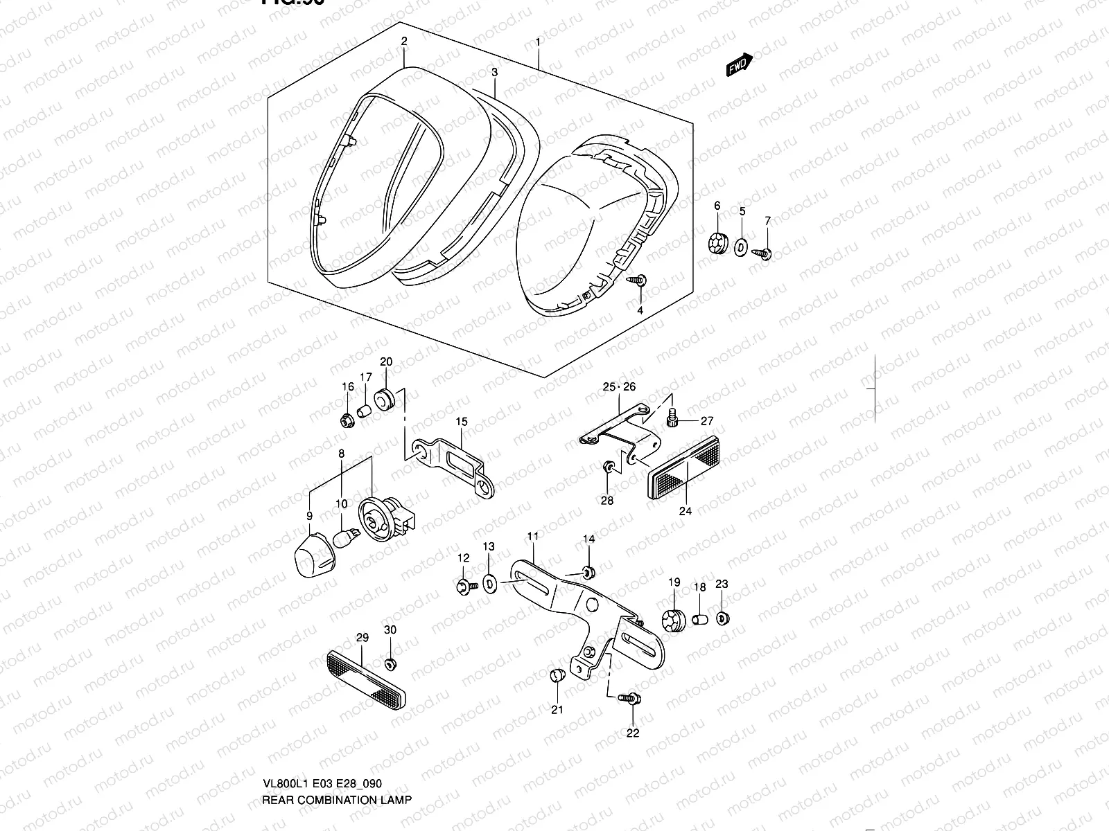 90 - REAR COMBINATION LAMP (VL800L1 E33)