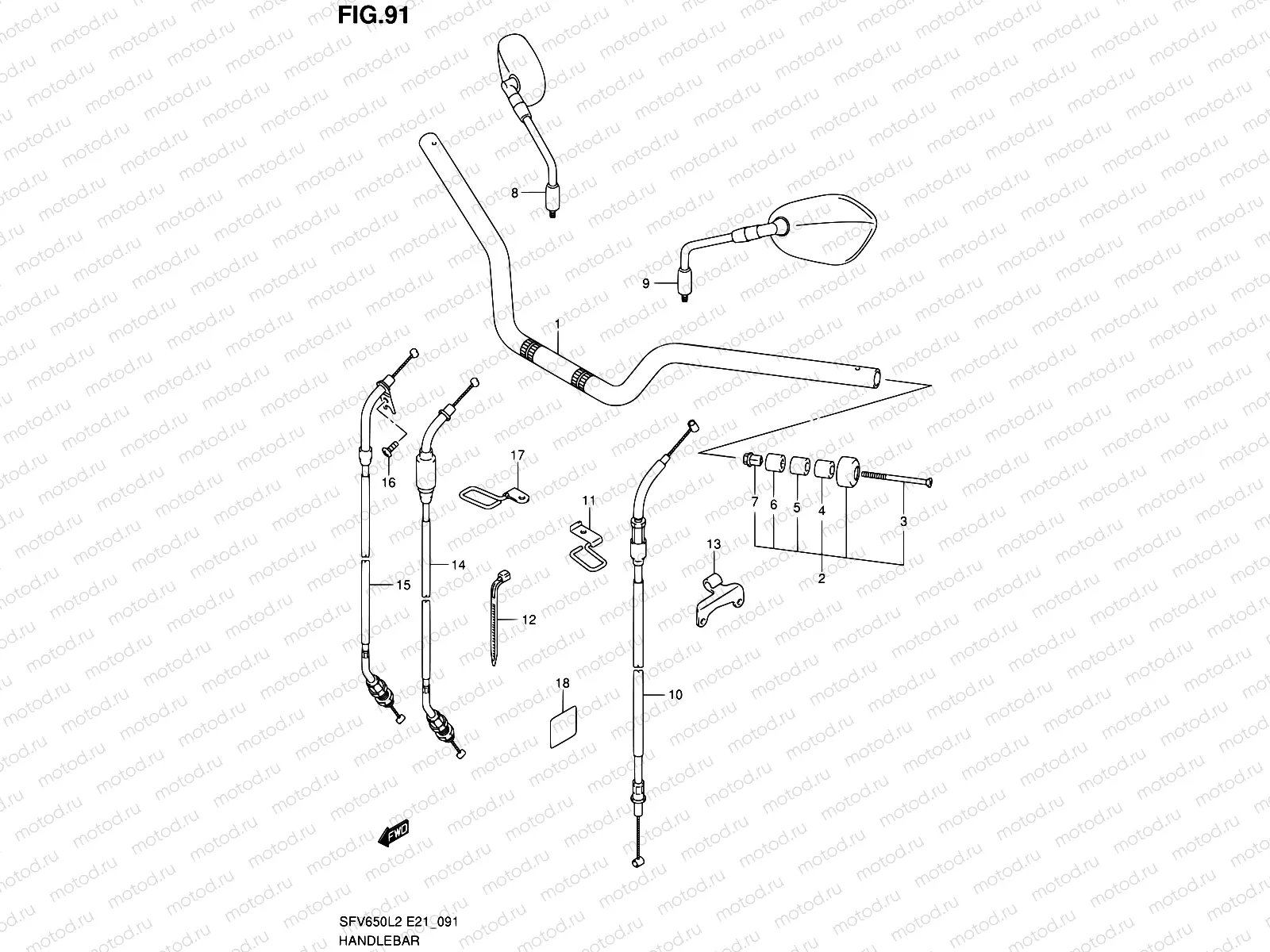 91 - HANDLEBAR (SFV650UL2 E21)