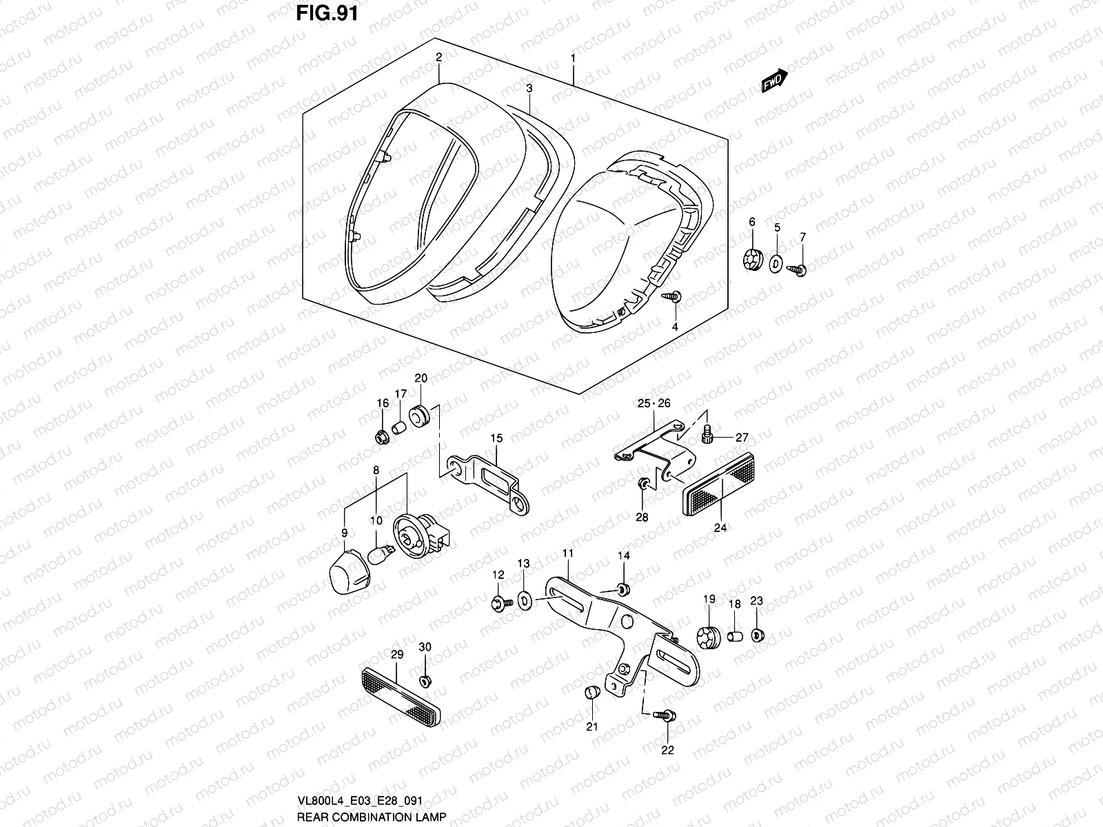 91 - REAR COMBINATION LAMP (VL800CL4 E03)