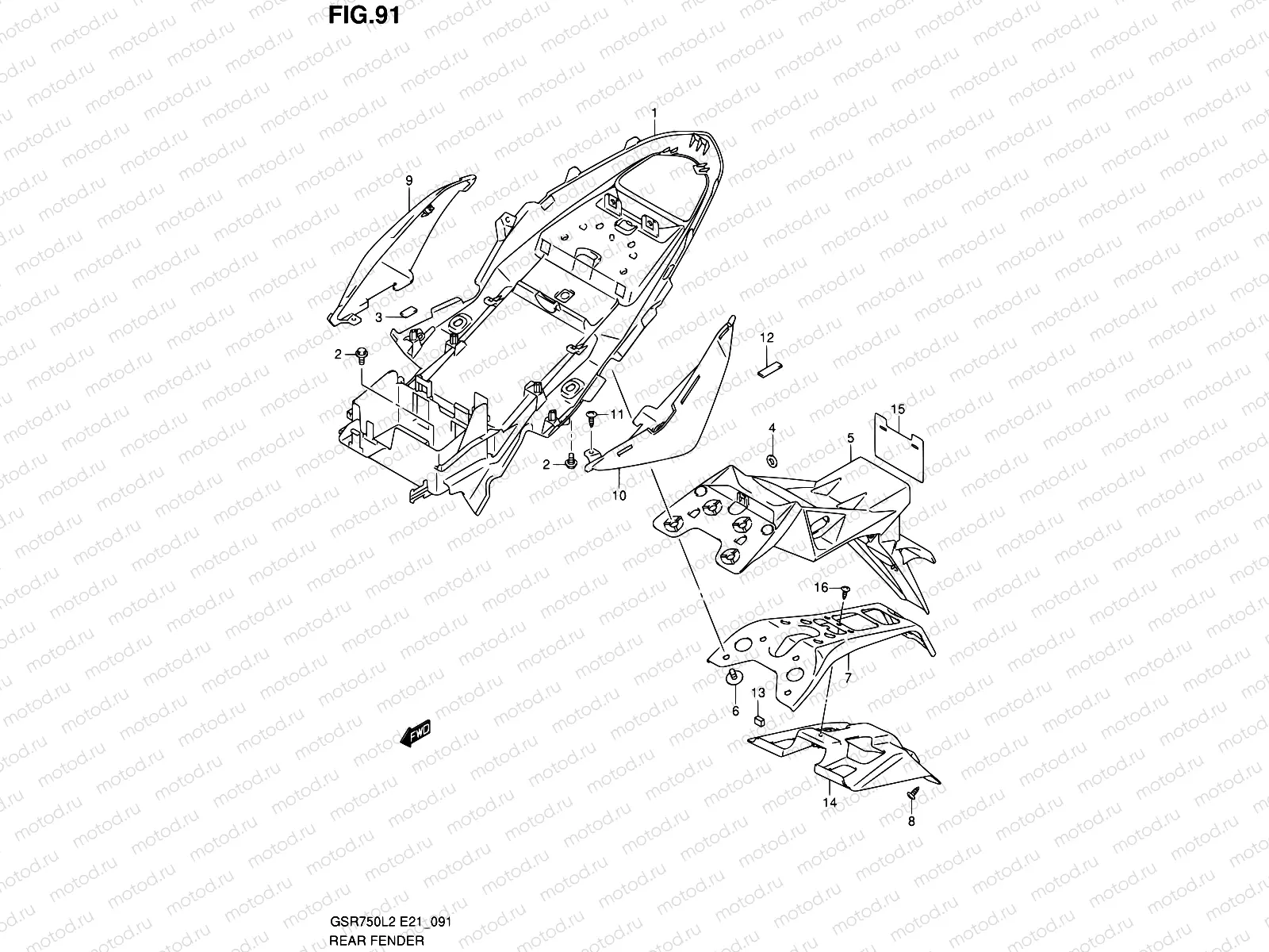 91 - REAR FENDER (GSR750AL2 E24)