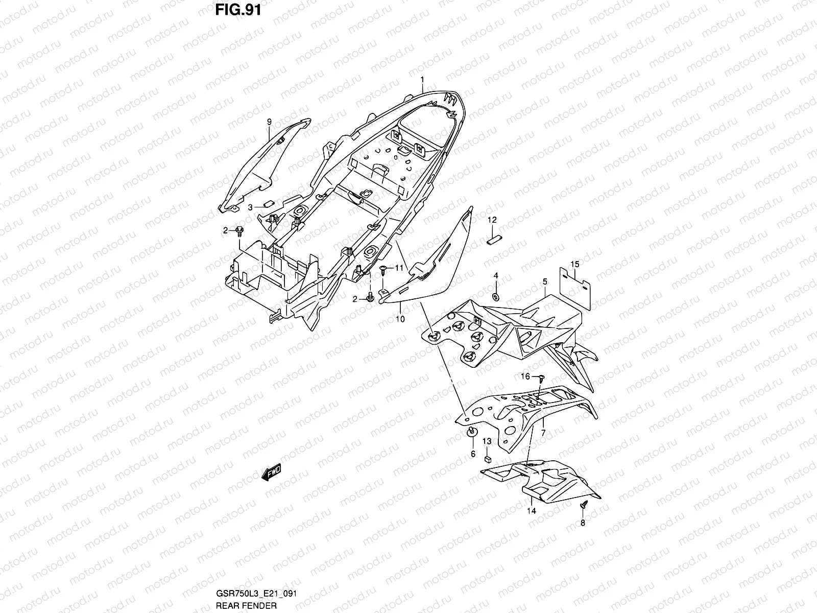 91 - REAR FENDER (GSR750AL3 E24)