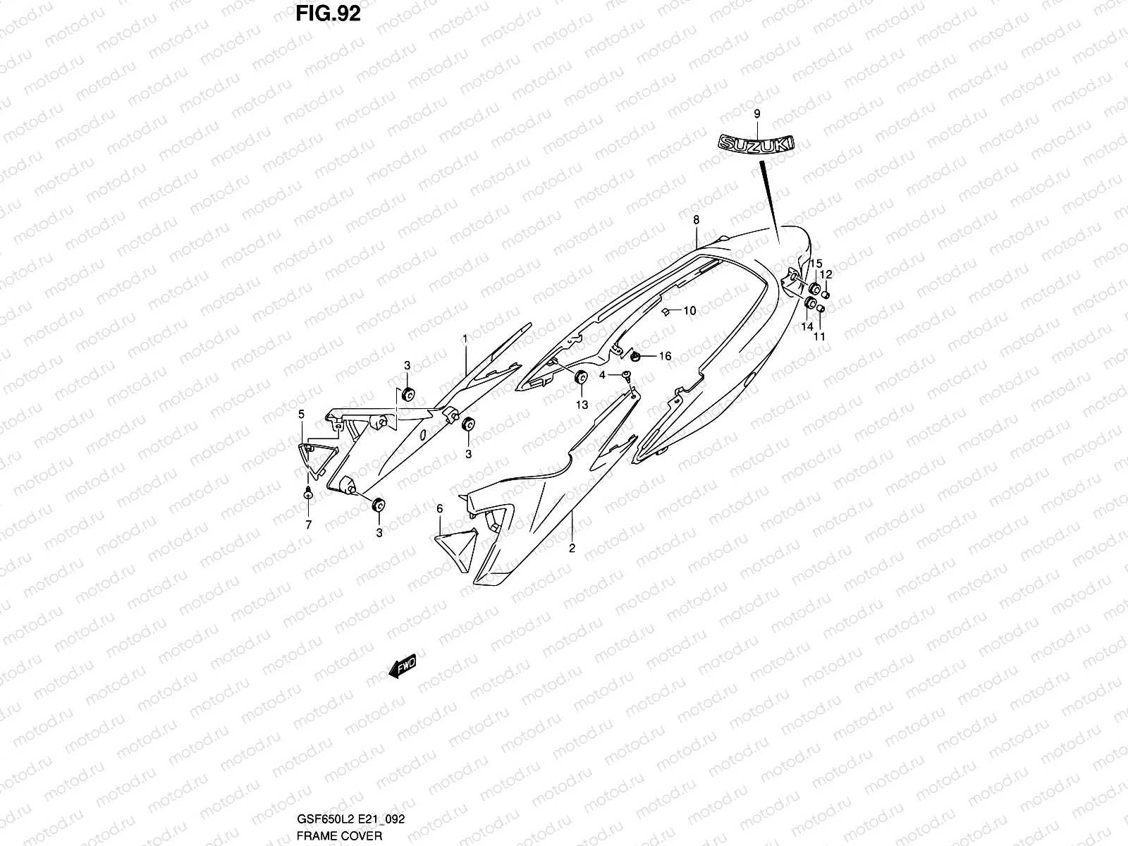 92 - FRAME COVER (GSF650SUL2 E21)
