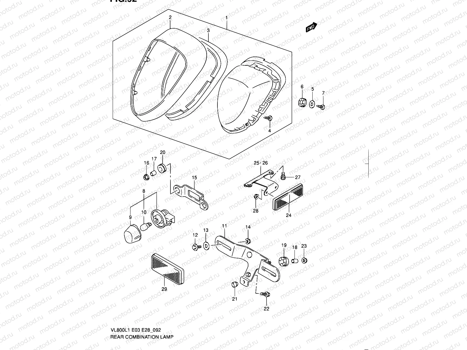 92 - REAR COMBINATION LAMP (VL800CL1 E28)