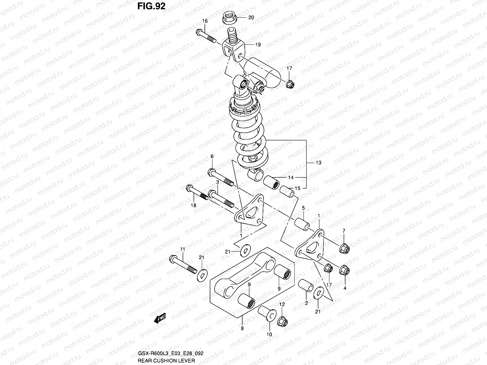 92 - REAR CUSHION LEVER (GSX-R600L3 E03)