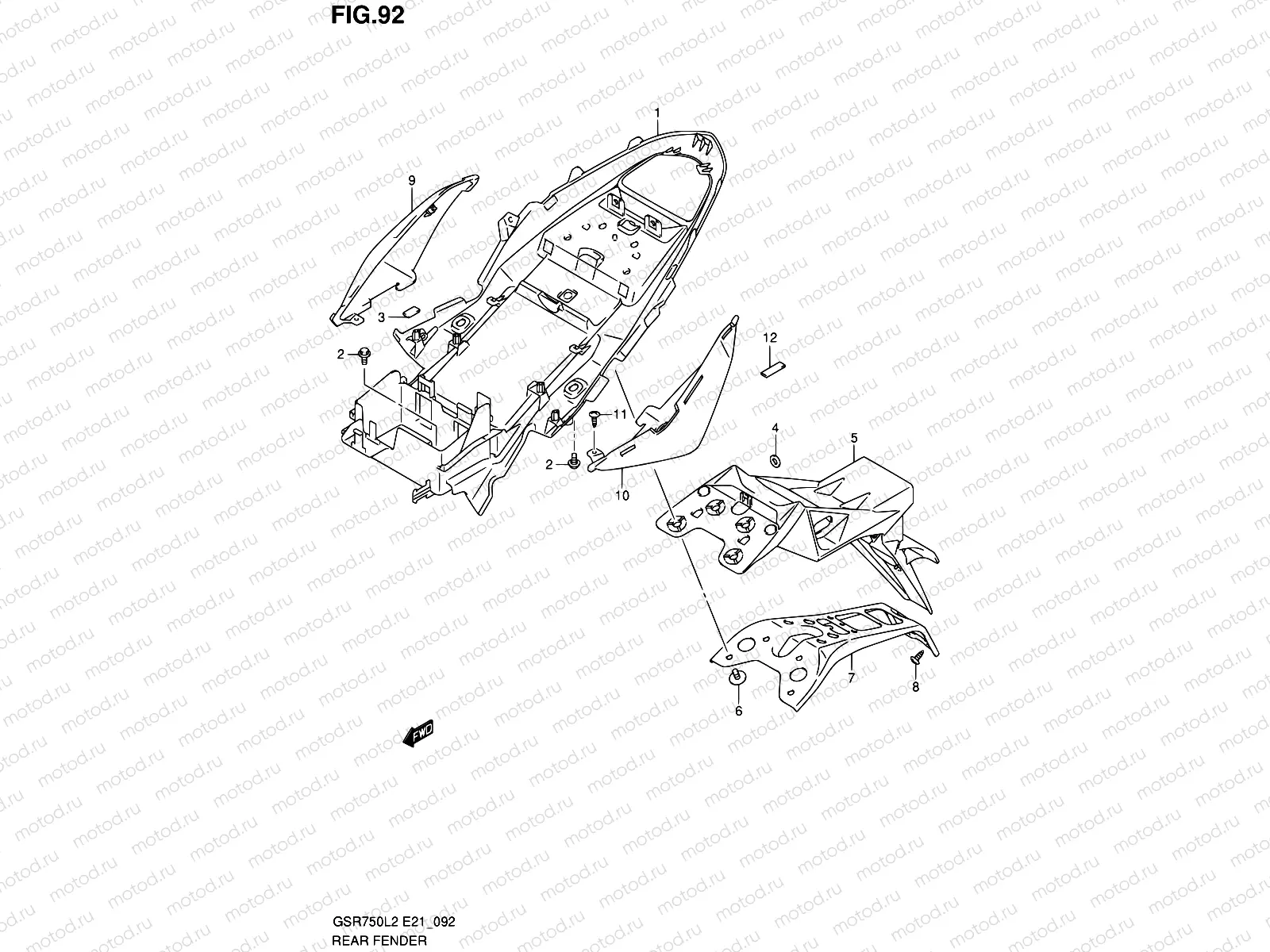 92 - REAR FENDER (GSR750AUEL2 E21)