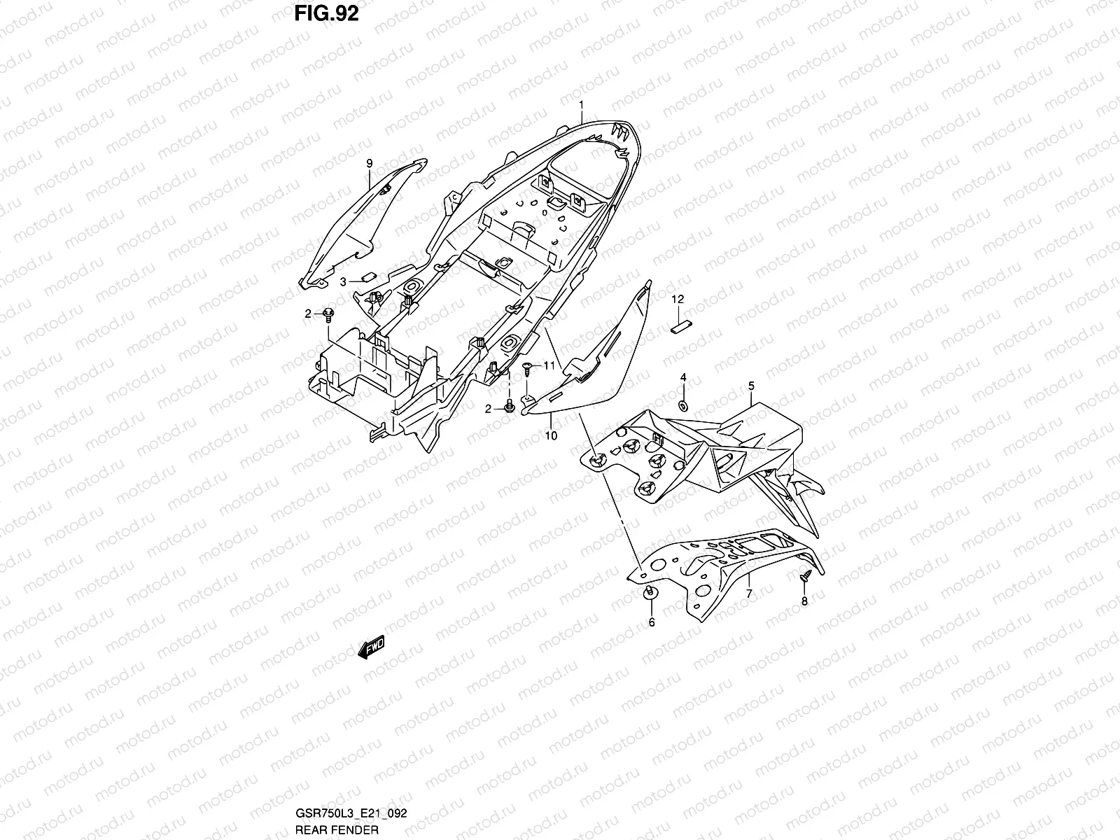 92 - REAR FENDER (GSR750AUEL3 E21)