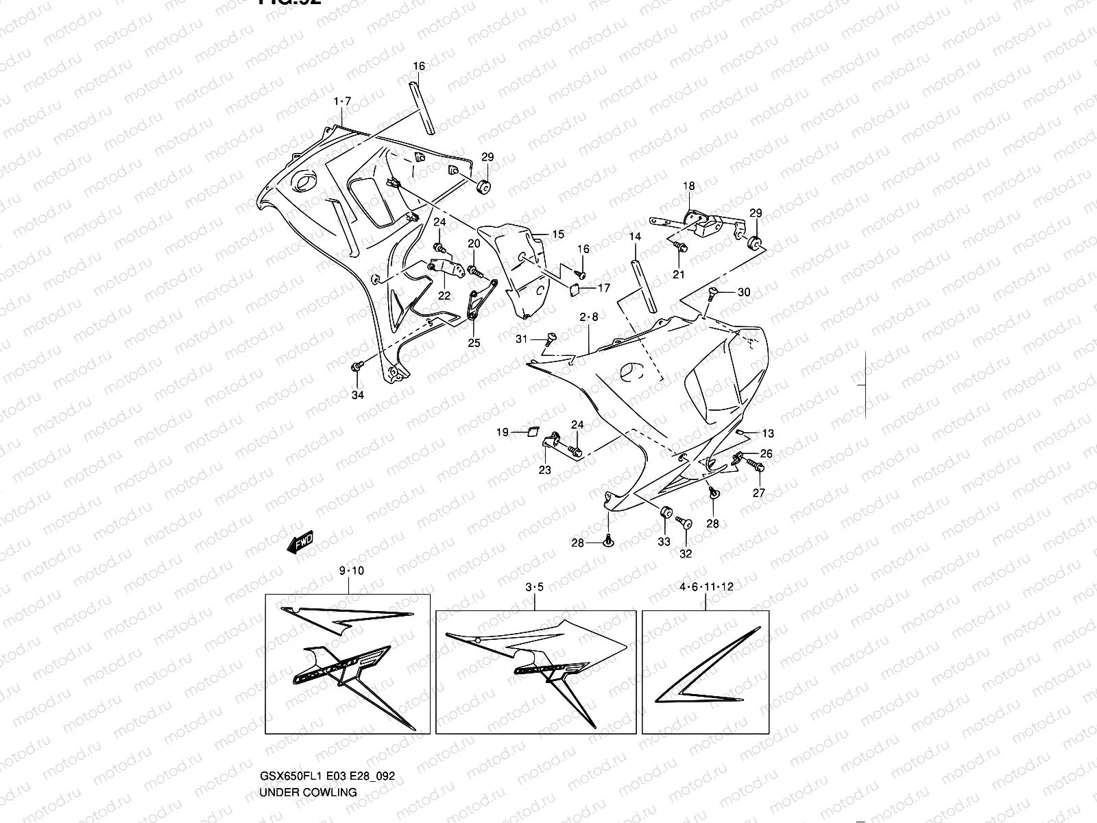 92 - UNDER COWLING (GSX650FAL1 E33)