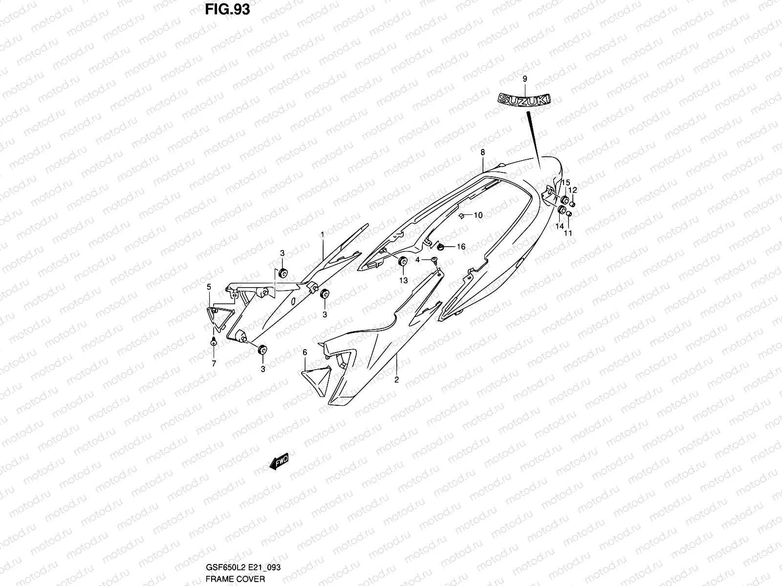 93 - FRAME COVER (GSF650SAL2 E21)