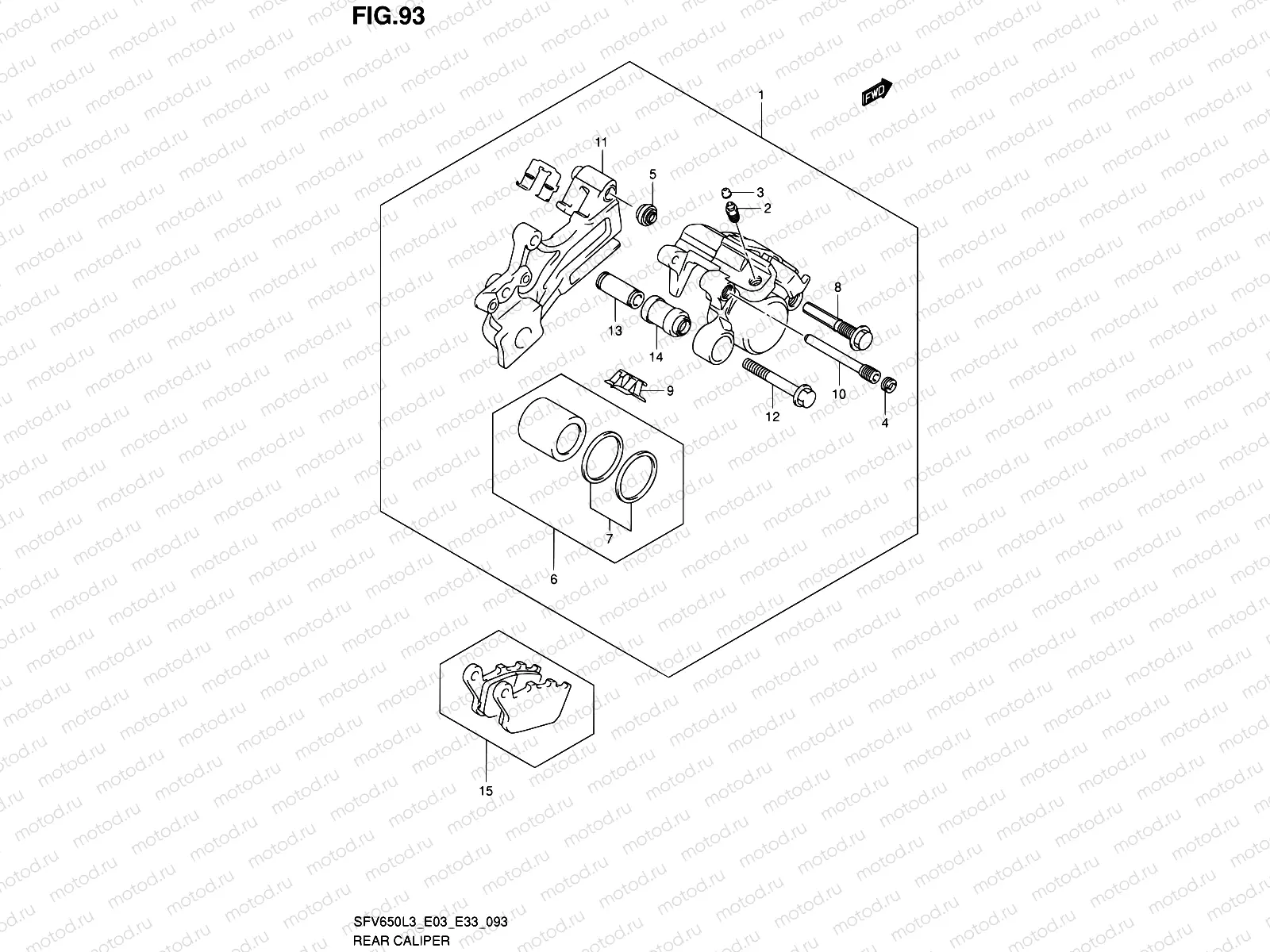 93 - REAR CALIPER (SFV650AL3 E33)