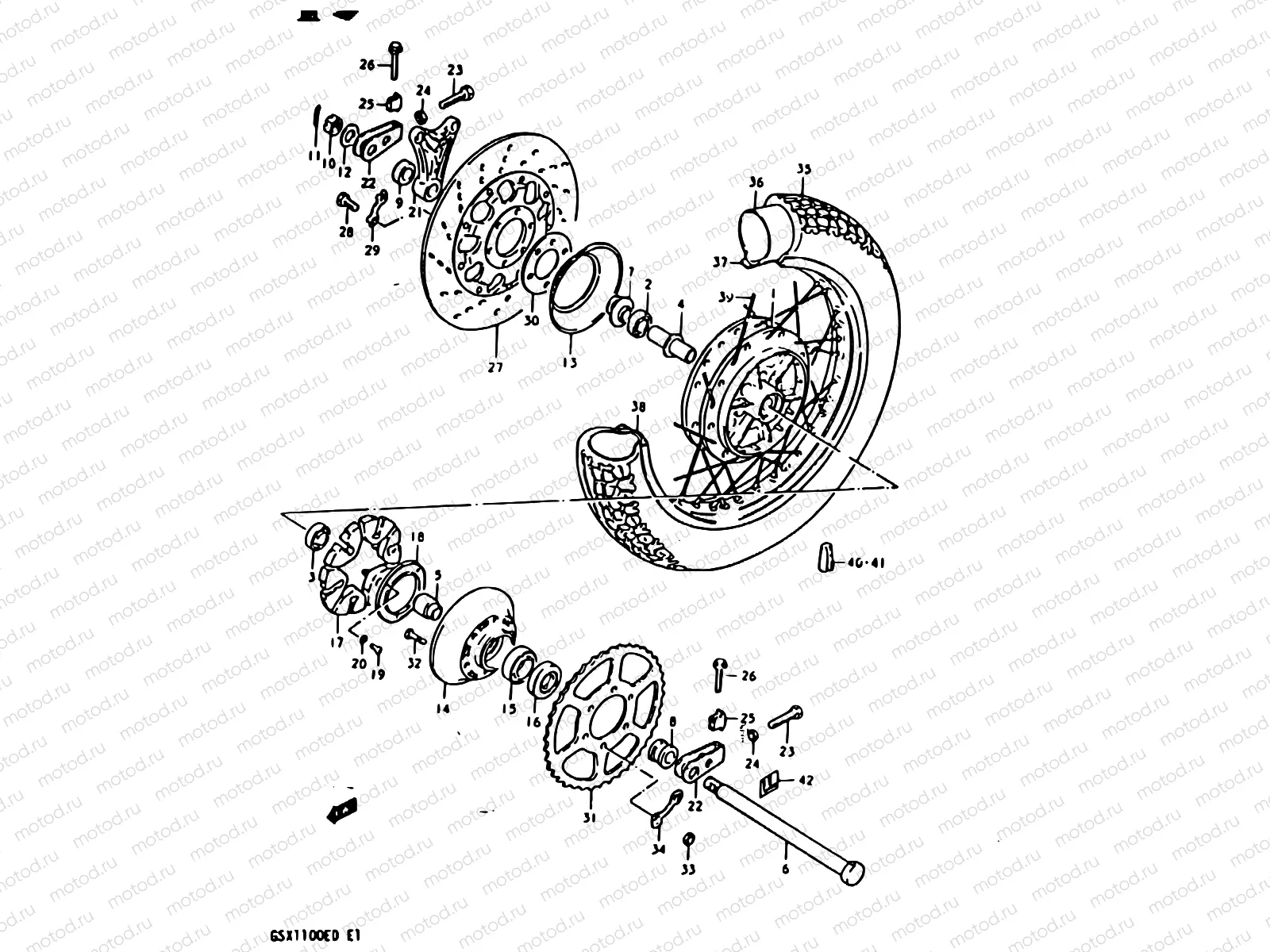 93 - REAR WHEEL (GSX1100Z/D/XD)