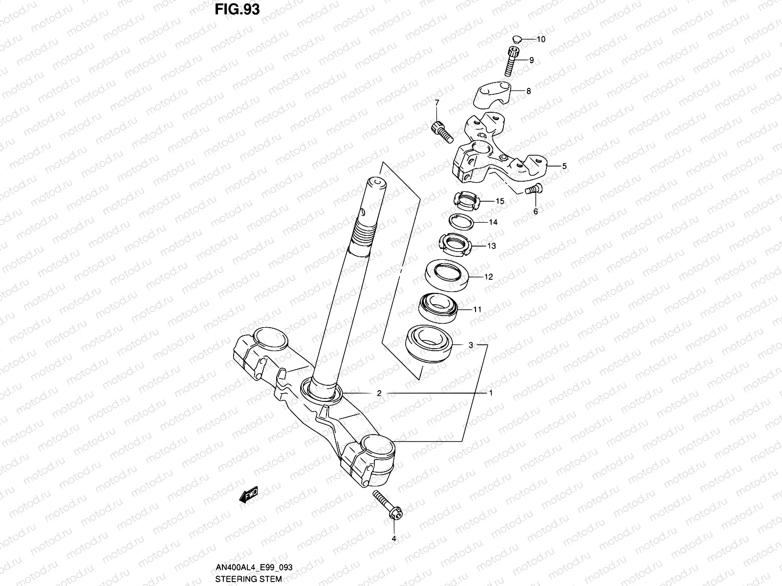 93 - STEERING STEM (AN400ZAL4 E99)