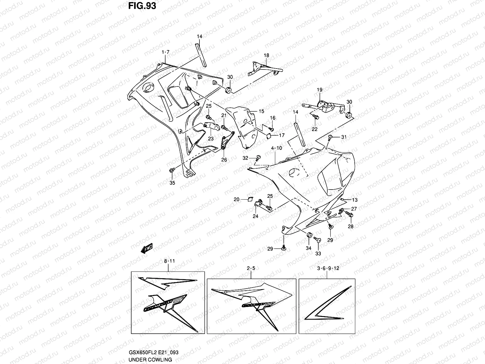 93 - UNDER COWLING (GSX650FUL2 E21)