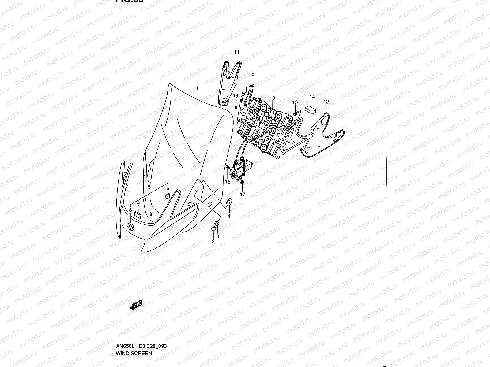 93 - WIND SCREEN (AN650AL1 E28)