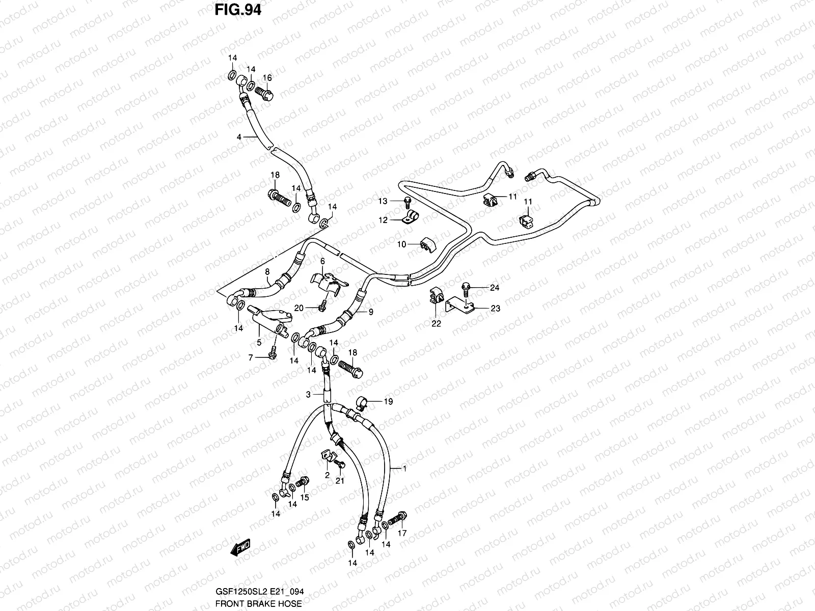 94 - FRONT BRAKE HOSE (GSF1250SL2 E21)