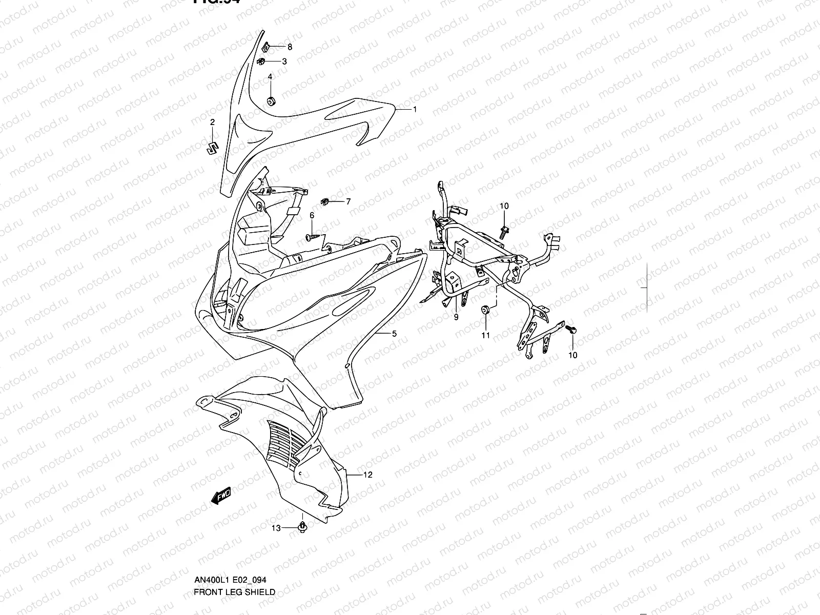 94 - FRONT LEG SHIELD (AN400AL1 E19)