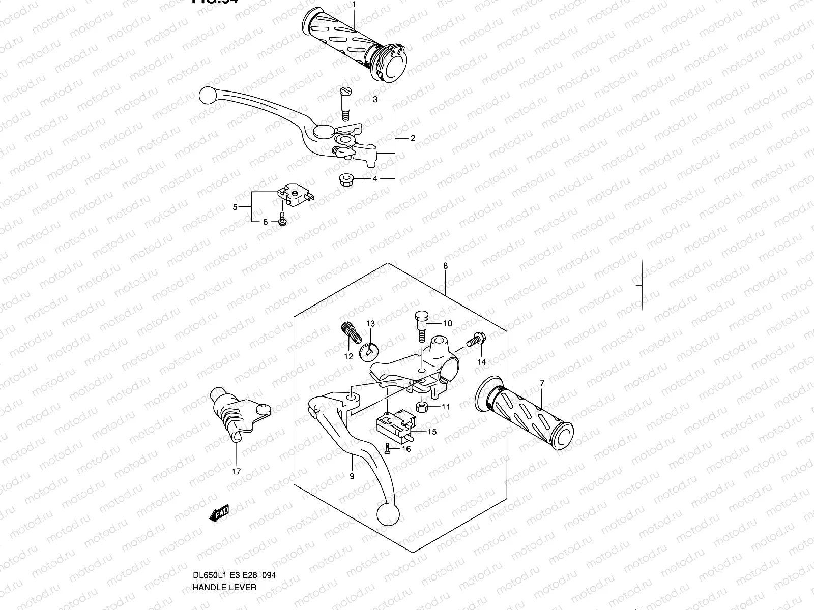 94 - HANDLE LEVER (DL650L1 E33)