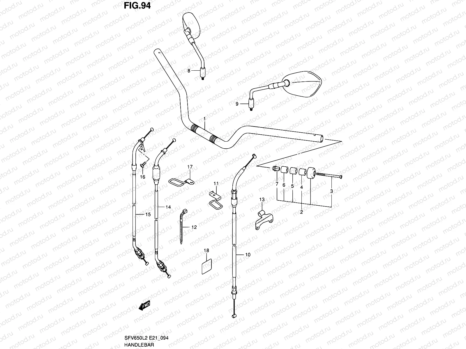 94 - HANDLEBAR (SFV650UAL2 E21)
