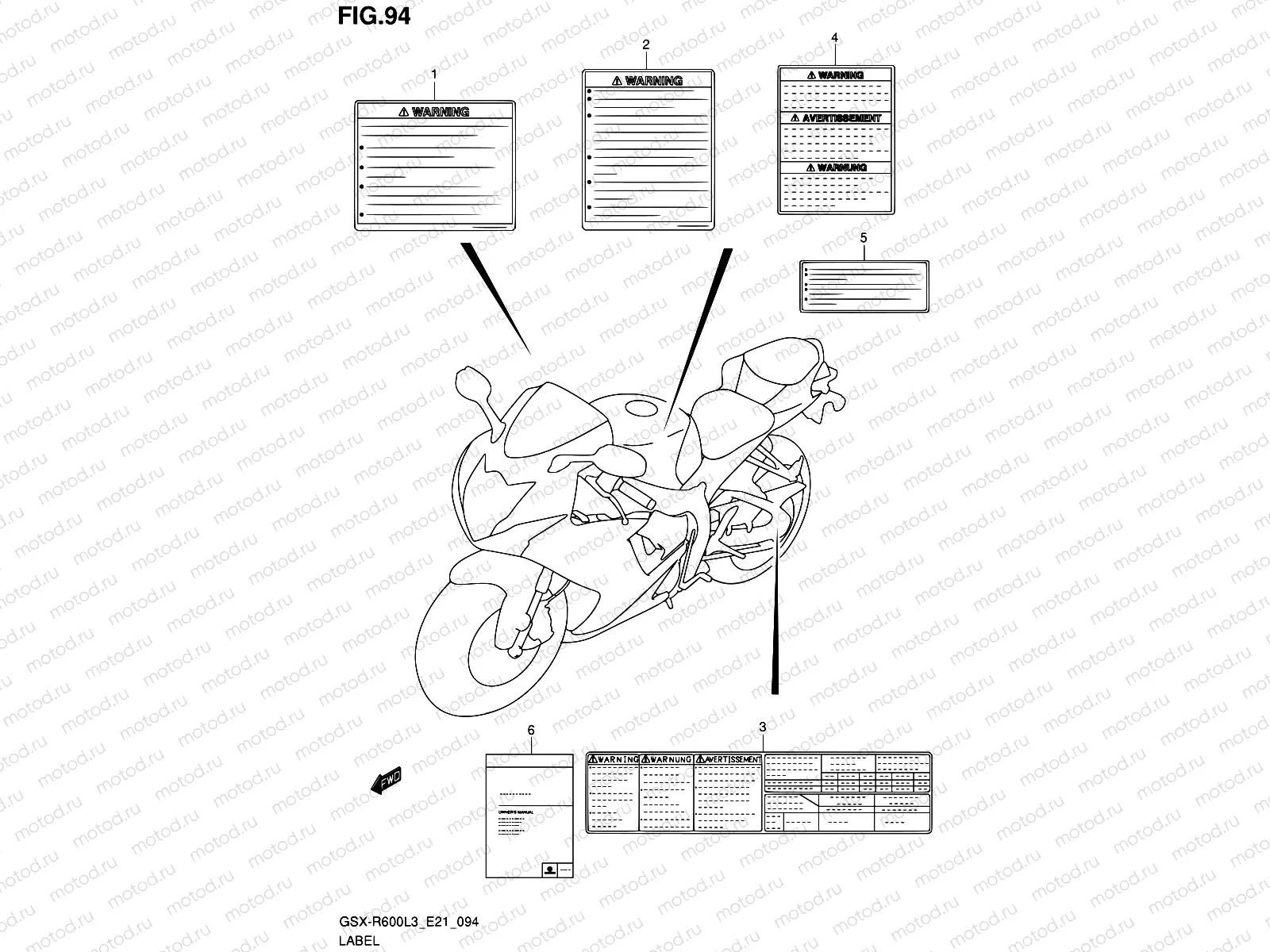 94 - LABEL (GSX-R600L3 E21)
