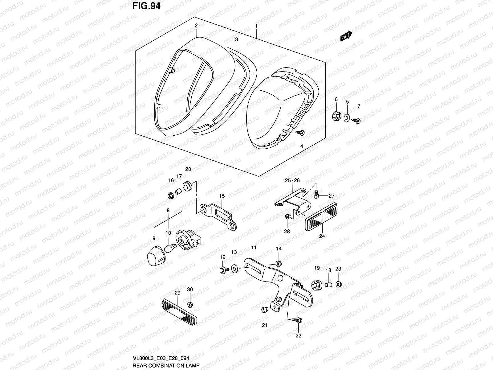 94 - REAR COMBINATION LAMP (VL800TL3 E03)