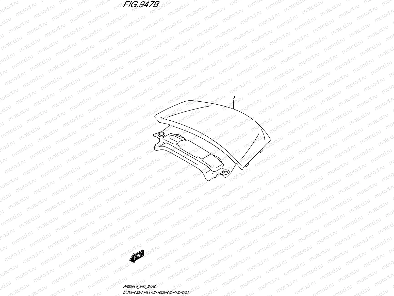 947B - COVER SET PILLION RIDER (OPTIONAL) (AN650ZL5 E19)