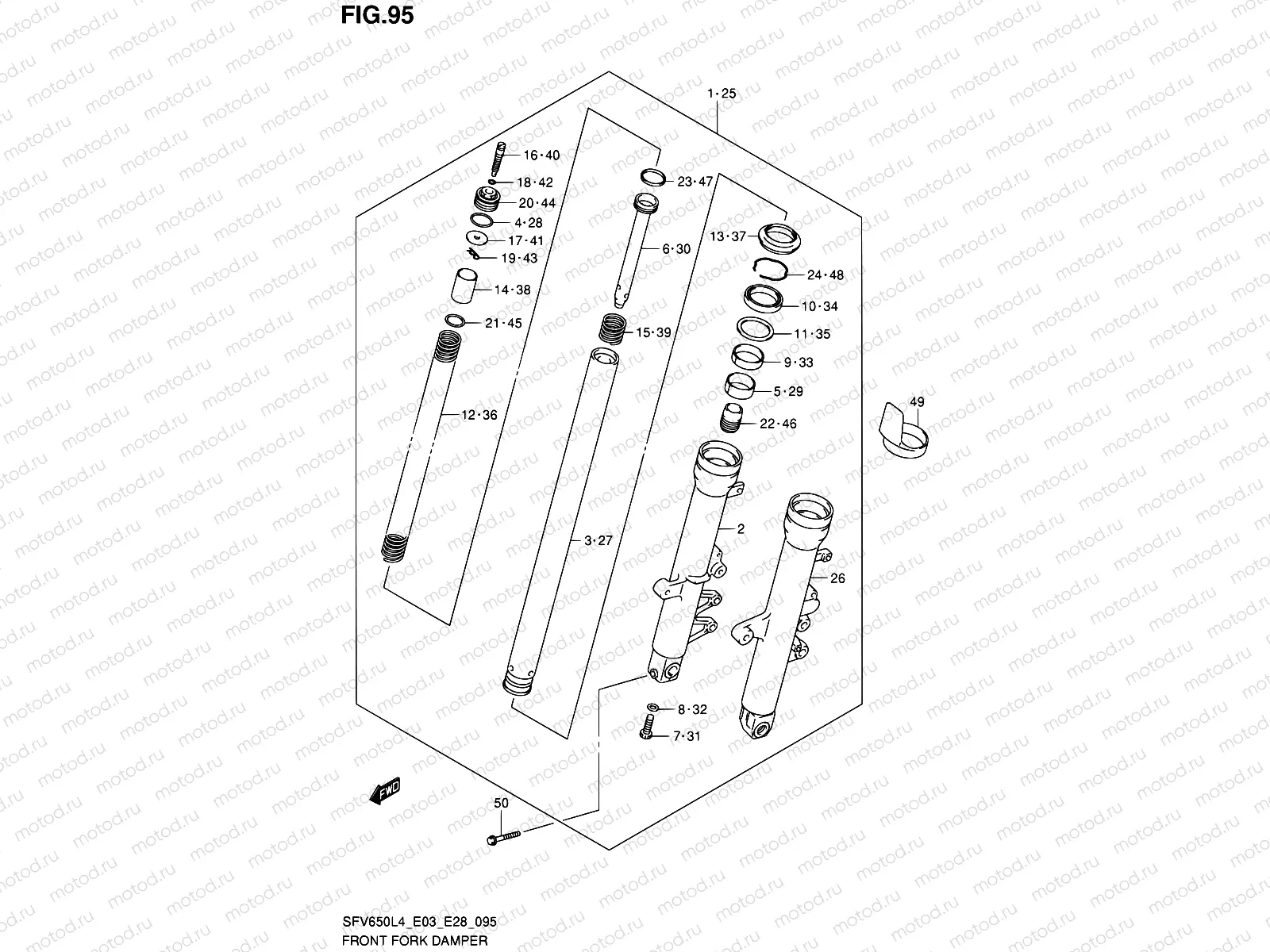 95 - FRONT FORK DAMPER (SFV650L4 E03)