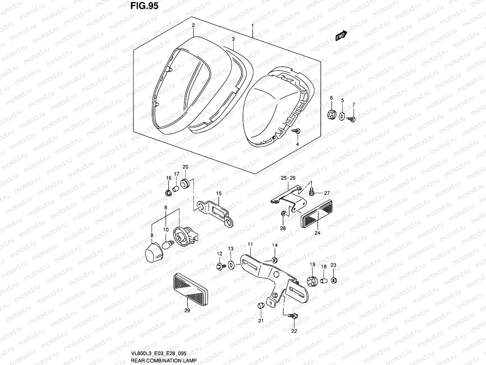95 - REAR COMBINATION LAMP (VL800TL3 E28)