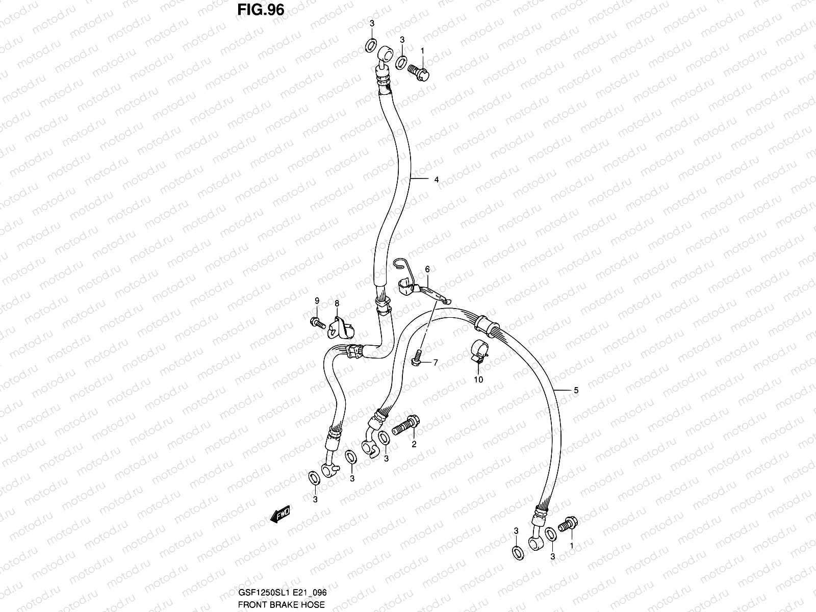 96 - FRONT BRAKE HOSE (GSF1250SL1 E21)