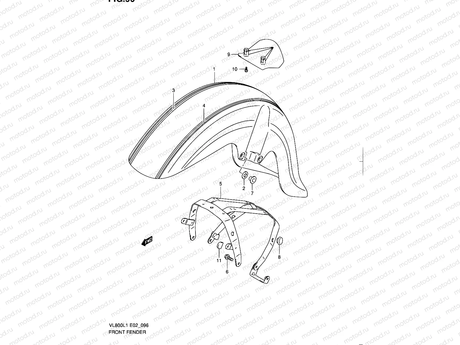 96 - FRONT FENDER (VL800CL1 E24)