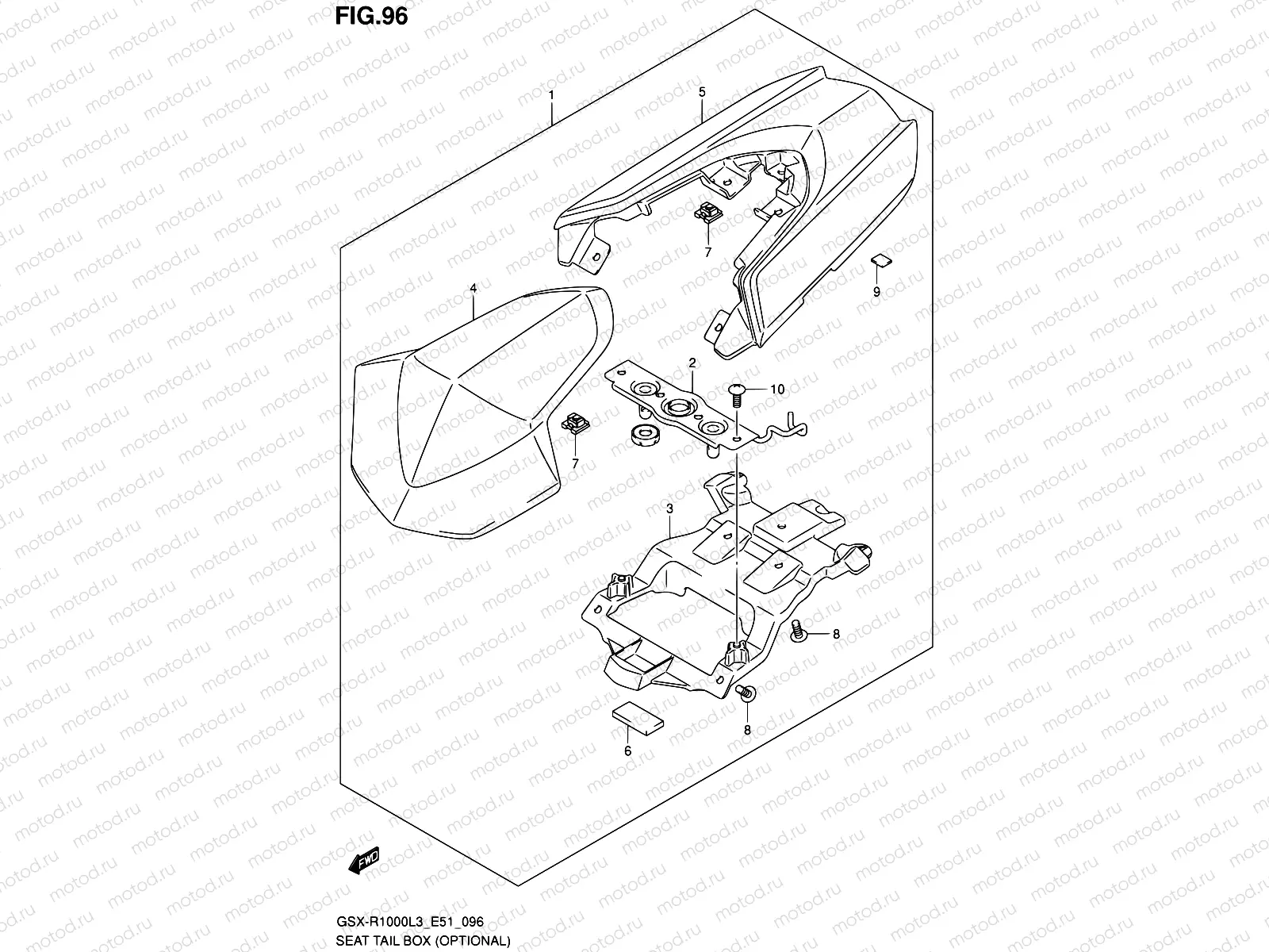 96 - SEAT TAIL BOX (OPTIONAL) (GSX-R1000L3 E51)