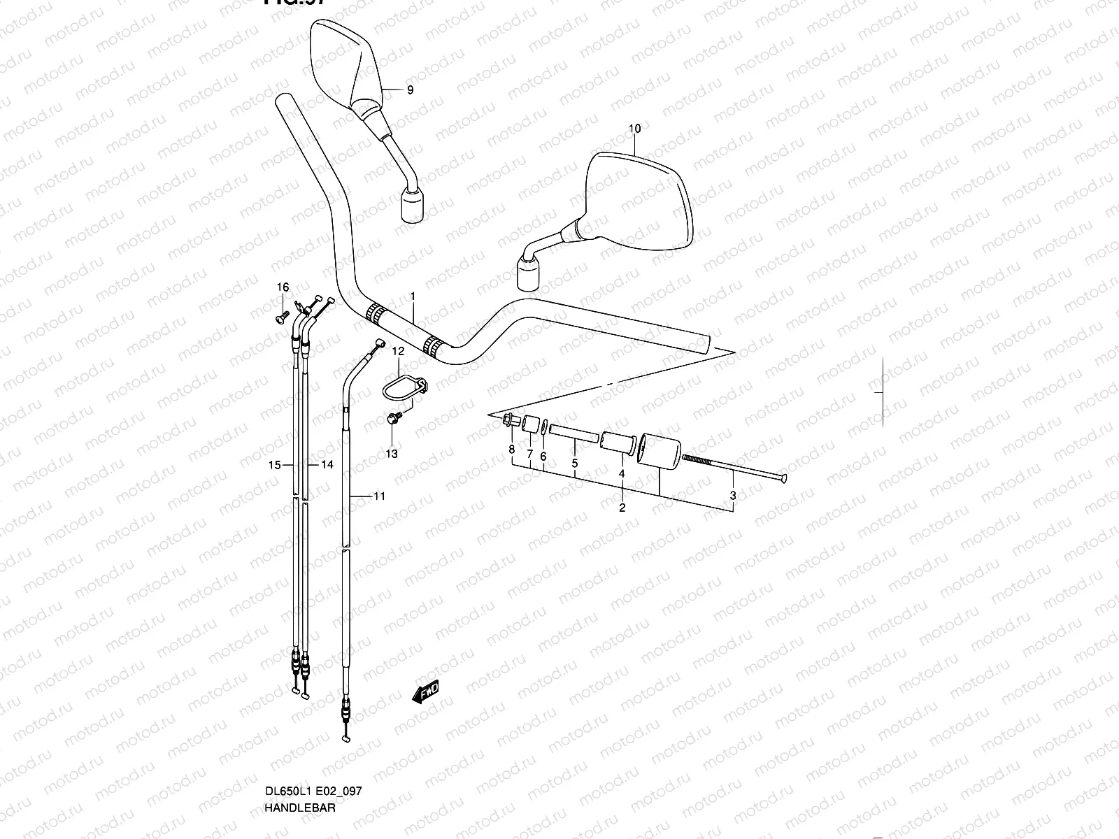 97 - HANDLEBAR (DL650AL1 E19)