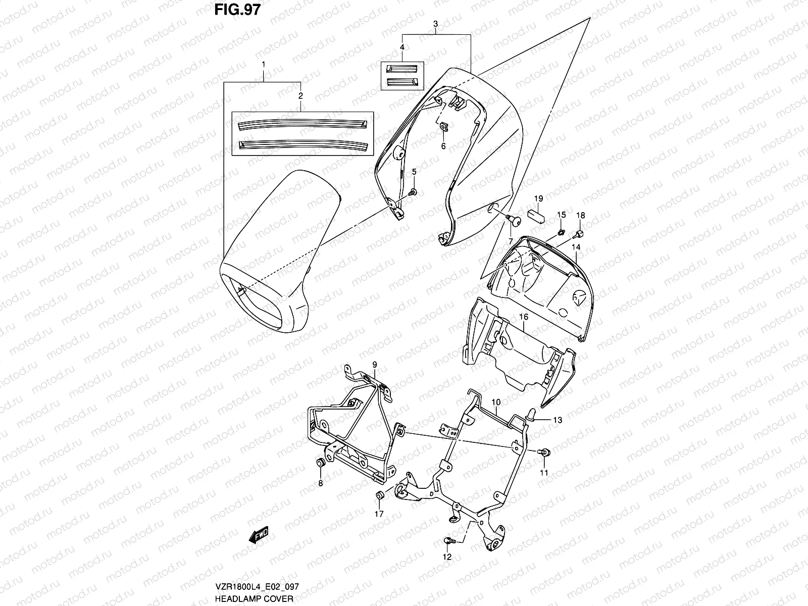 97 - HEADLAMP COVER (VZR1800ZL4 E19)
