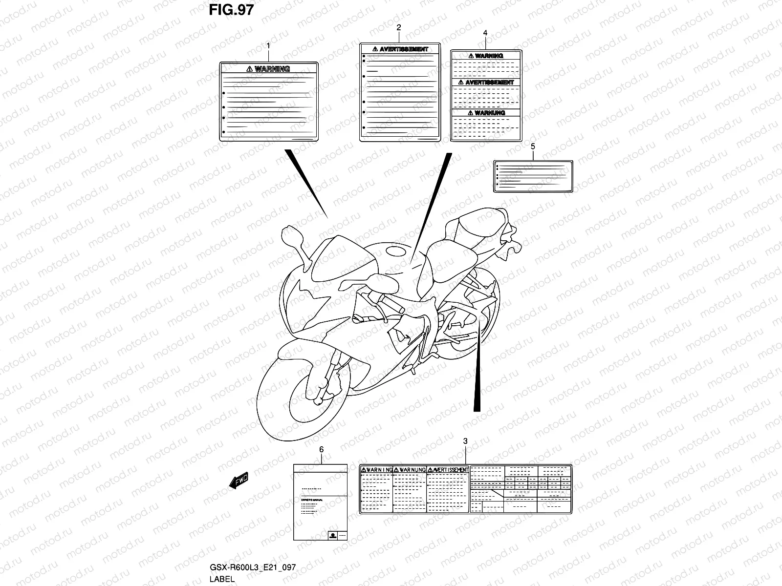 97 - LABEL (GSX-R600UFL3 E21)