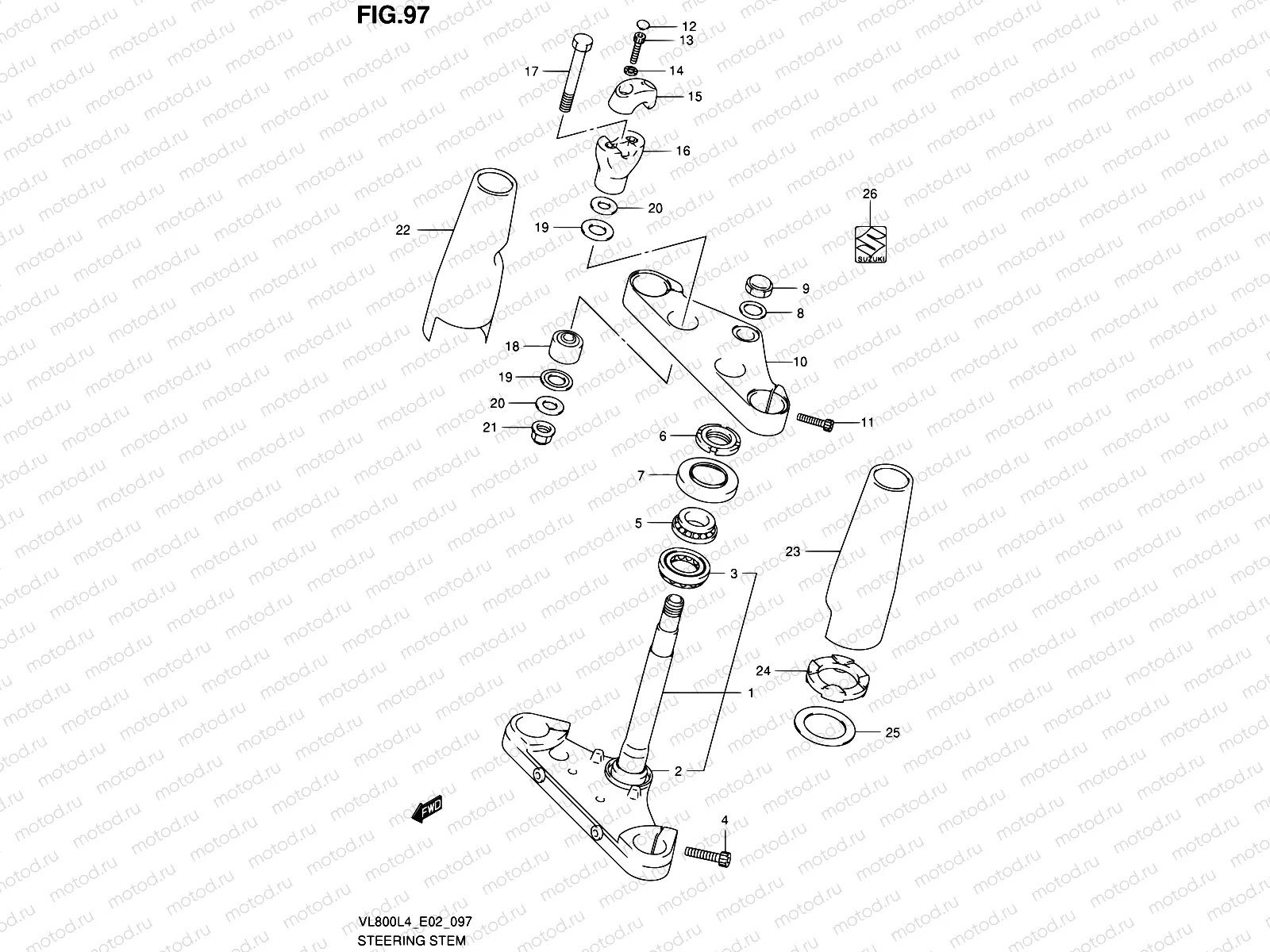 97 - STEERING STEM (VL800L4 E19)