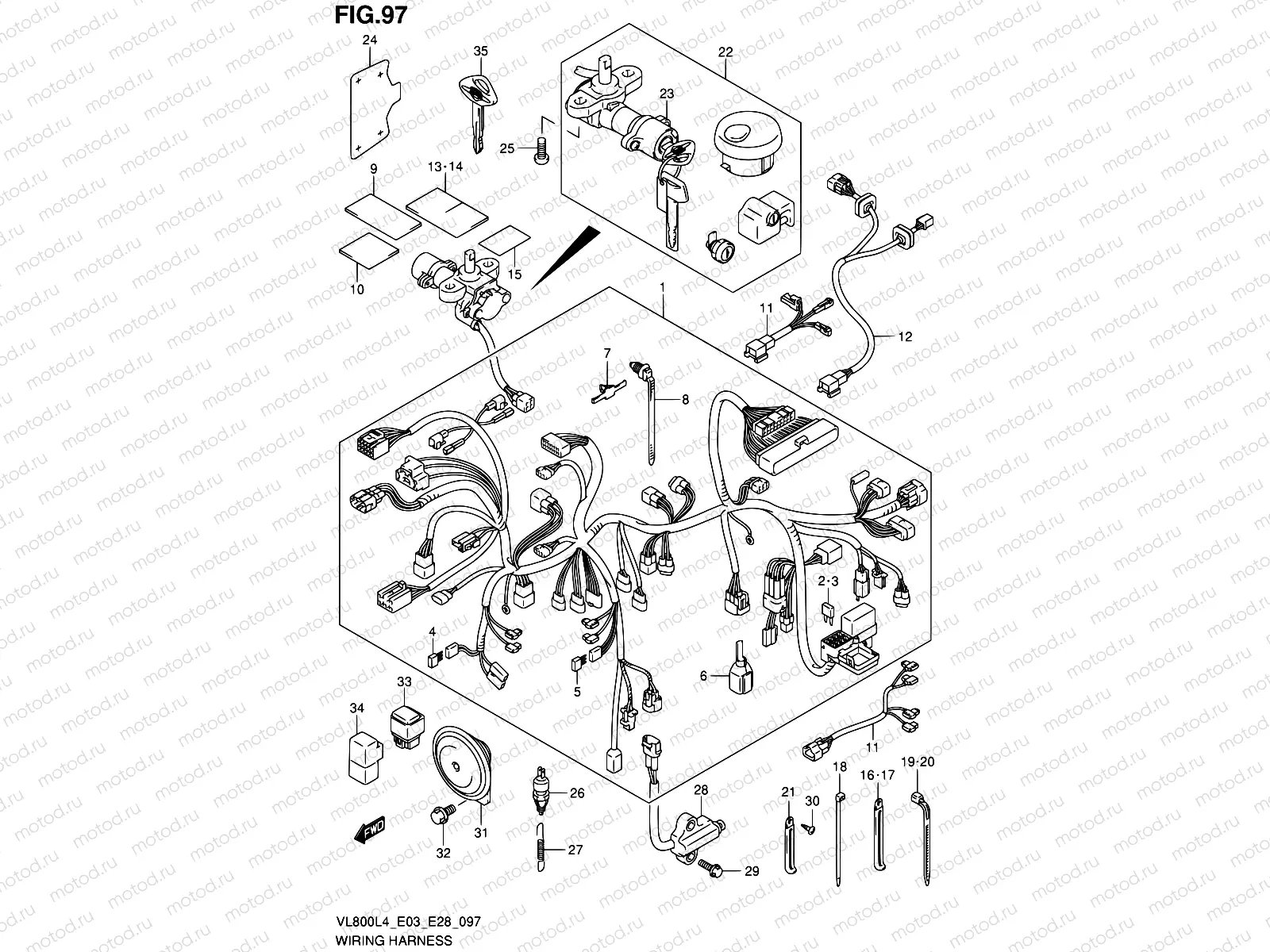 97 - WIRING HARNESS (VL800L4 E03)