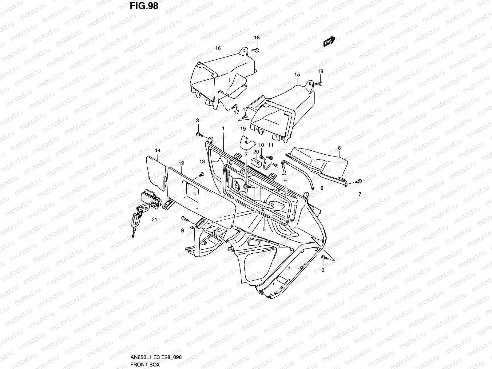 98 - FRONT BOX (AN650AL1 E33)