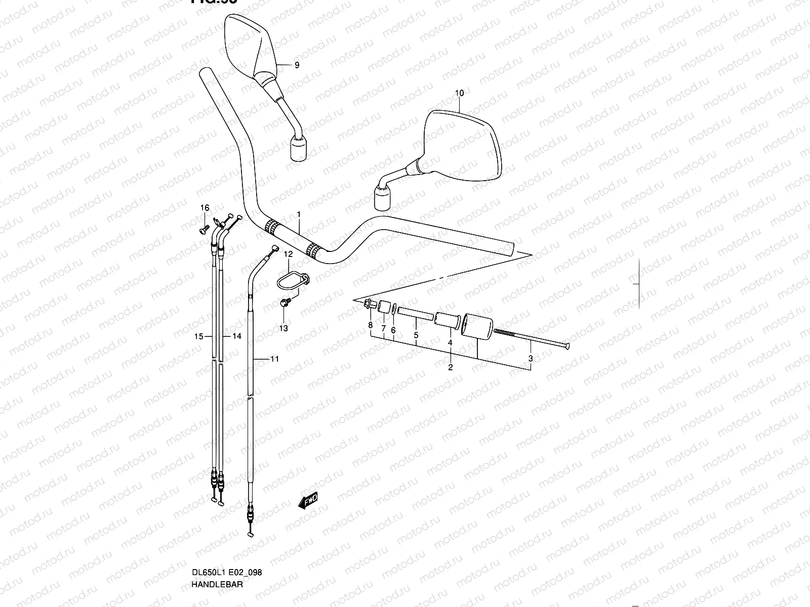 98 - HANDLEBAR (DL650AL1 E24)