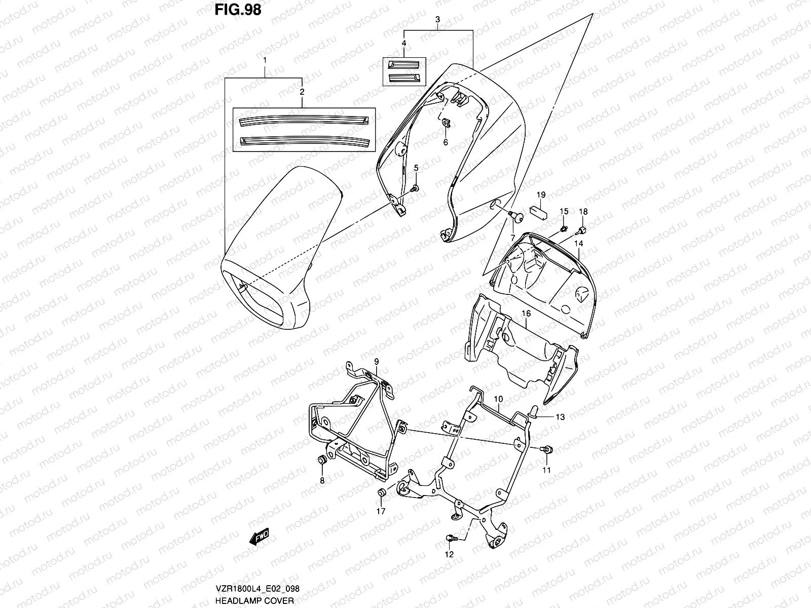 98 - HEADLAMP COVER (VZR1800ZUFL4 E19)