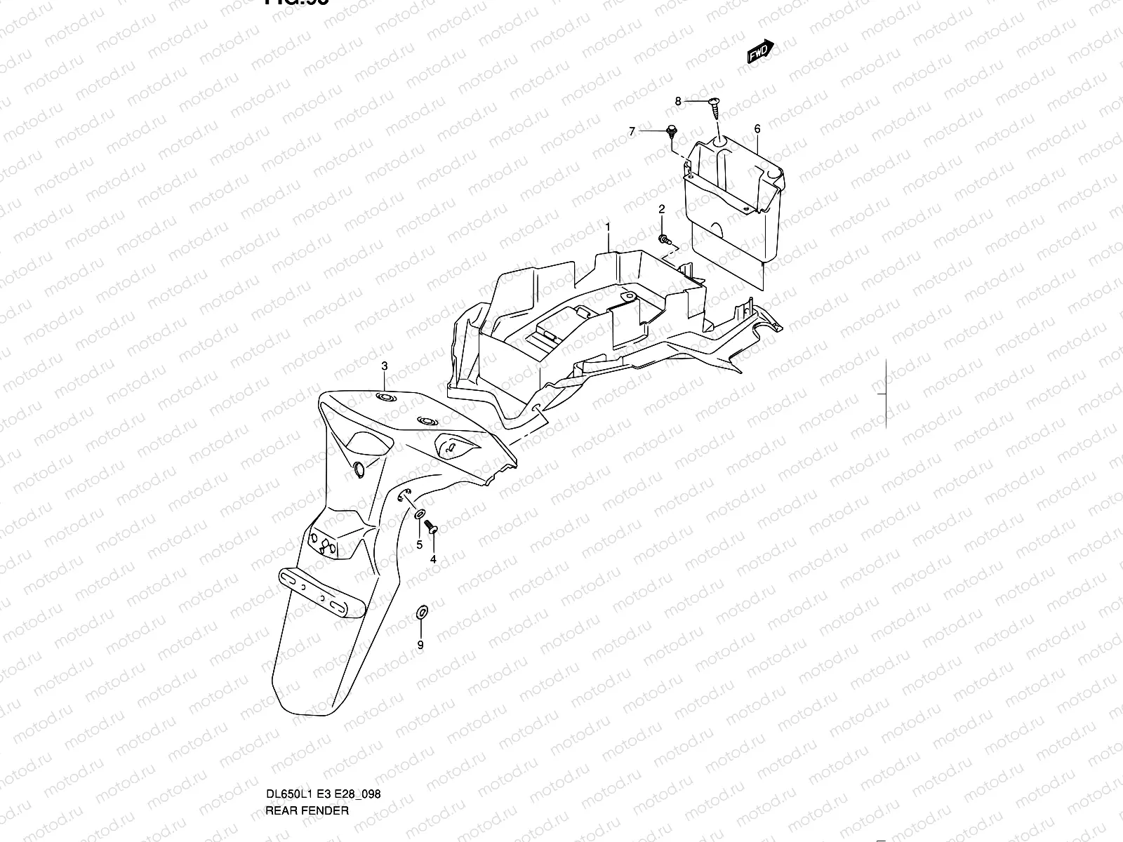 98 - REAR FENDER (DL650L1 E03)