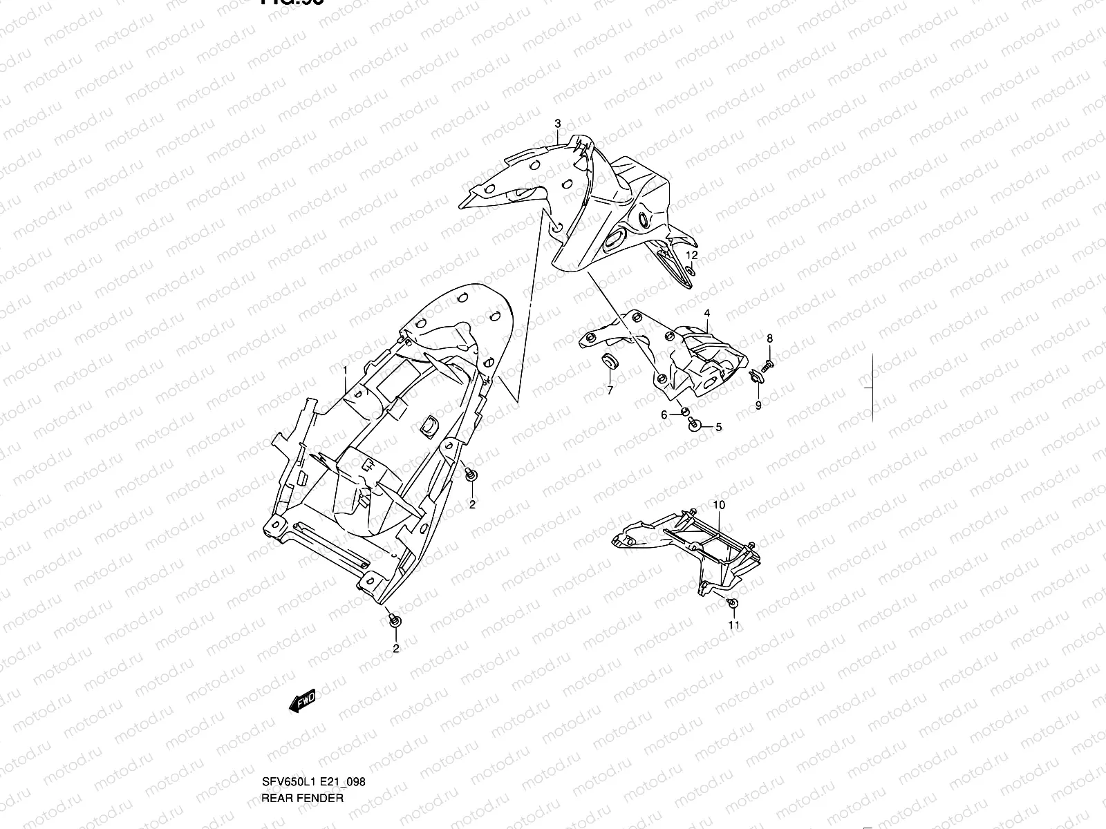 98 - REAR FENDER (SFV650AL1 E21)