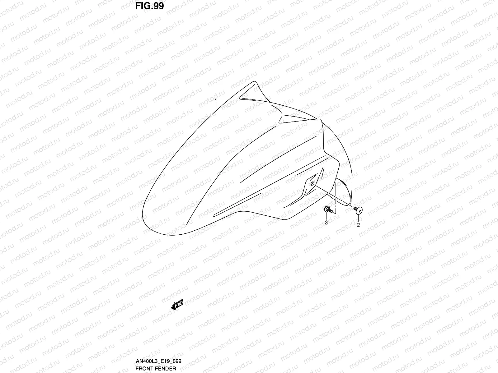 99 - FRONT FENDER (AN400L3 E19)